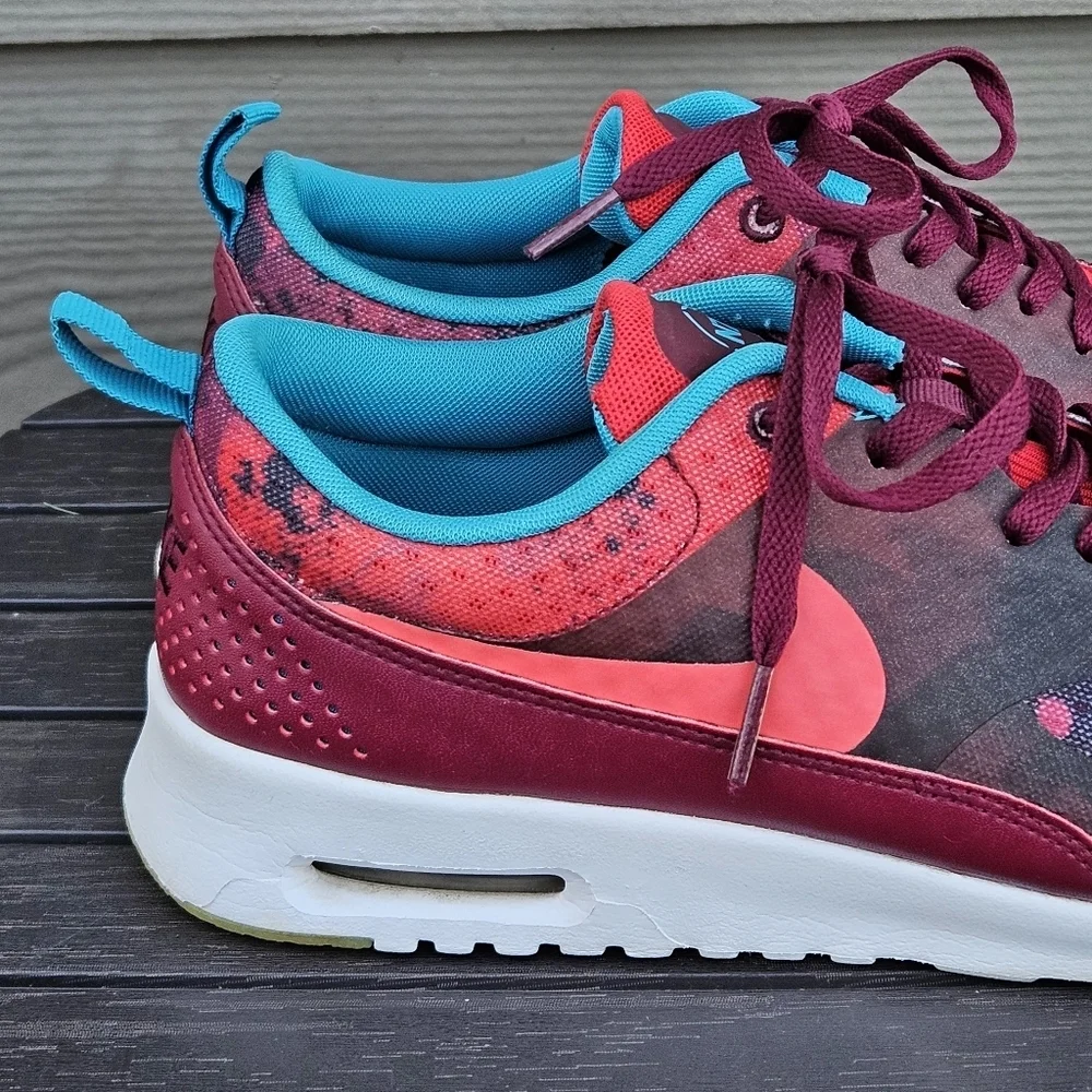Nike Air Max Thea Print N7 Running Shoes Deep Garnet Red Sneakers Womens Size 9